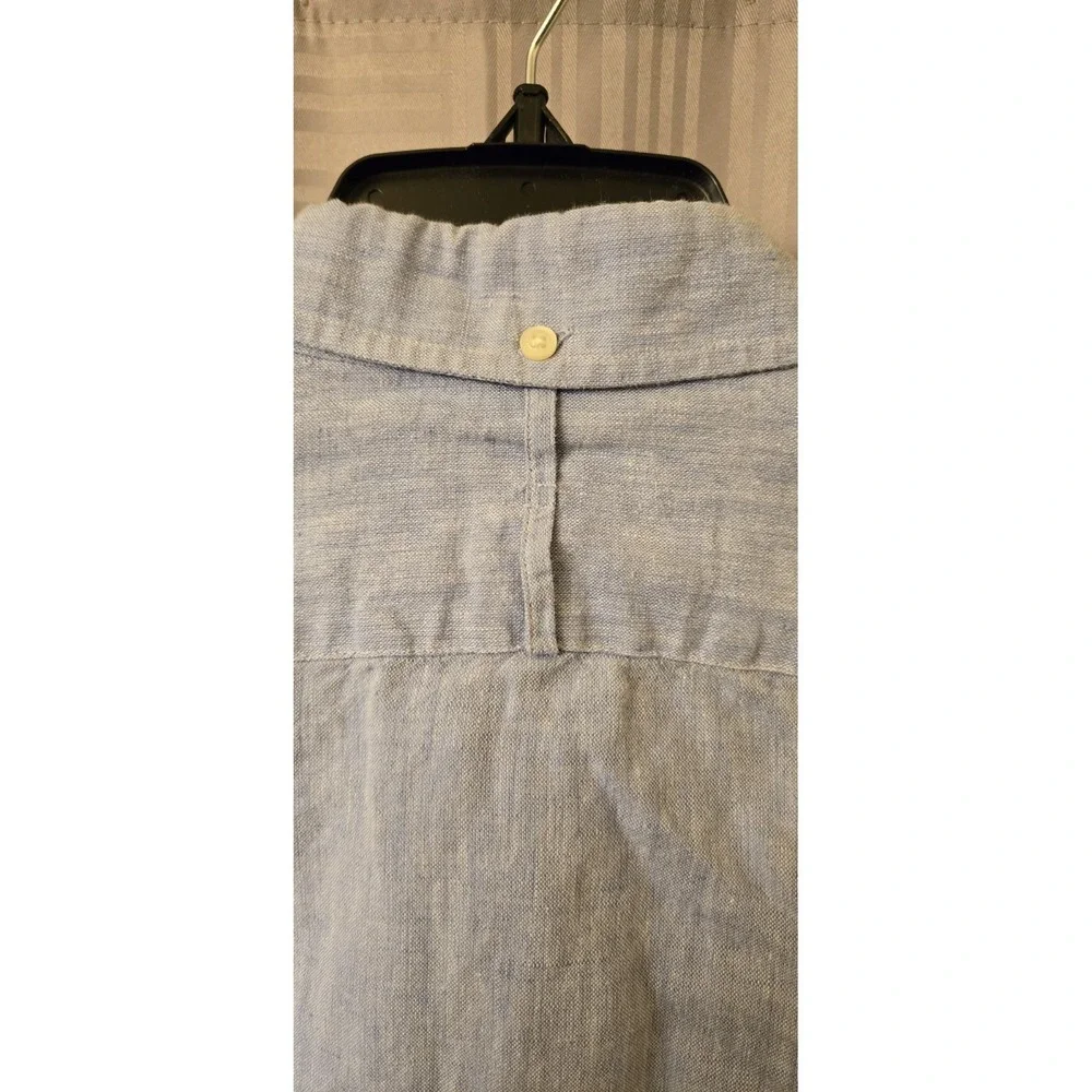 Banana Republic Mens Linen Blend‎ Button Up Shirt Sz Large 16/16.5 Preppy Career